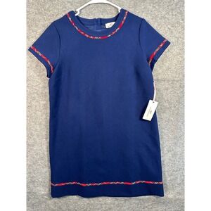 NEW Women Vineyard Vines Deep Bay Blue Tartan Trim Ponte Dress - Women's Size 12